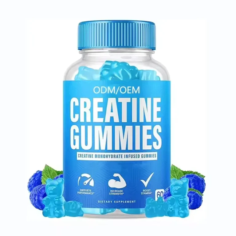 Private label creatine monohydrate gummies in a 60-count bottle
