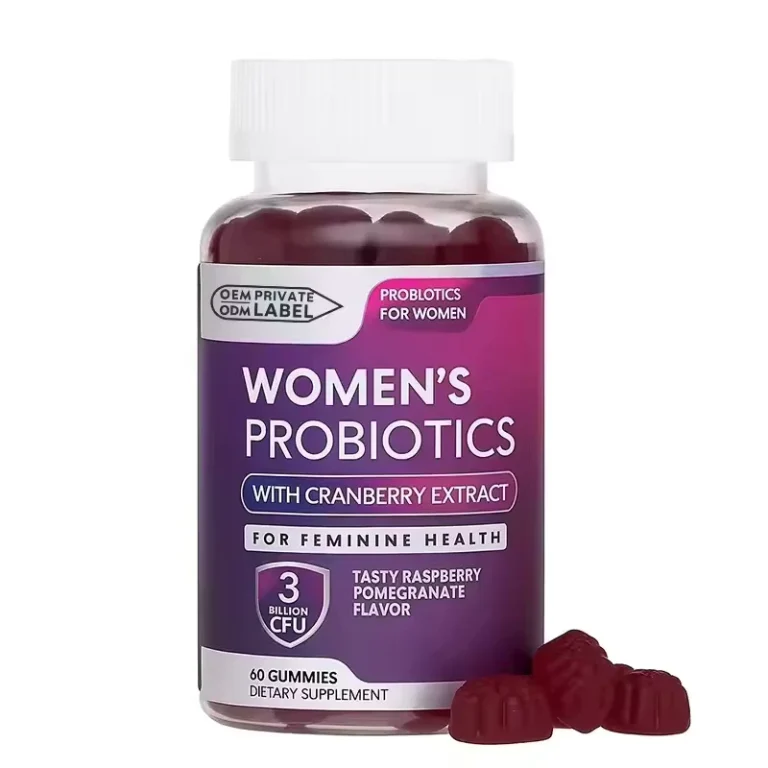 Women's probiotic gummies with cranberry extract in private label bottle